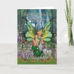 Cartão de aniversário da filha - floresta da<br><div class="desc">Cartão de aniversário da filha - fada da floresta da fantasia da angélica</div>