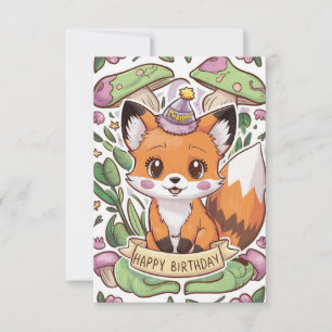 Cartão de Aniversário da Fox Colorida Magnética