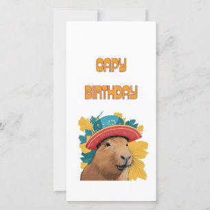 Cartão de Aniversário da Funny Capybara Pun