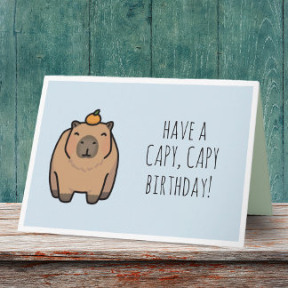 Cartão de Aniversário da Funny Capybara Pun