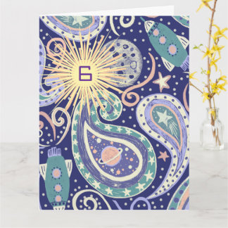 Cartão de Aniversário da Galáxia Espacial Retro