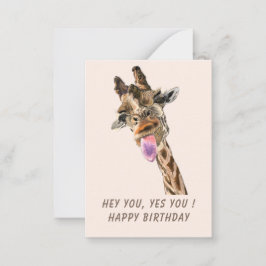 Cartão de Aniversário da Girafa Engraçado