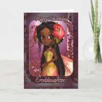 Cartão de Aniversário da GodFilha - Fada Rosa Boni