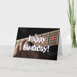 Cartão de aniversário da guitarra do coração