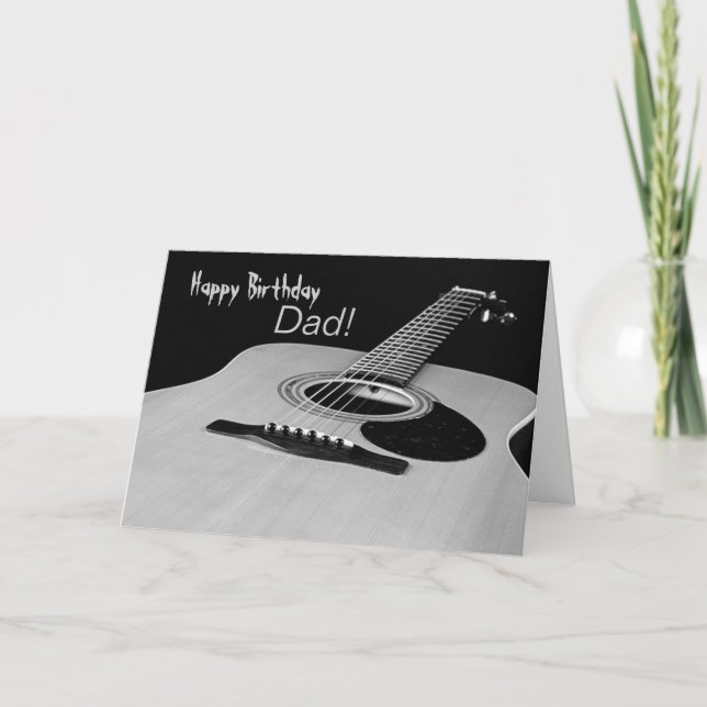 Cartão de aniversário da guitarra para o pai (Frente)