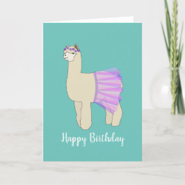 Cartão de Aniversário da ilusima Ballerina Llama T