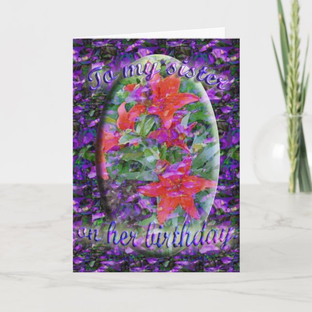 Cartão de aniversário da irmã (Frente)