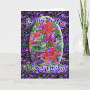 Cartão de aniversário da irmã