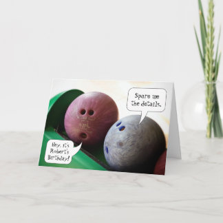 Cartão de Aniversário da Liga de Boliches Personal