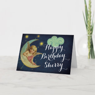 Cartão de Aniversário da Lua Celestial Personaliza
