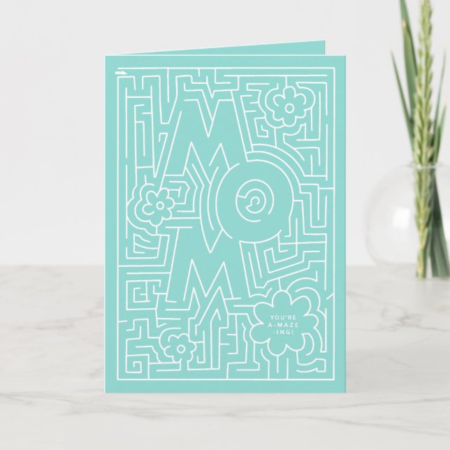 Cartão de aniversário da mãe A-Maze-ing (Frente)