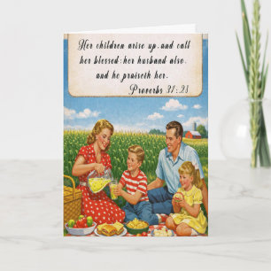 Cartão de Aniversário da Mãe com Foto Retro Provér