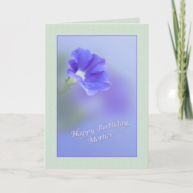 Cartão de aniversário da mãe com Petunia (Frente)