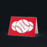 Cartão de Aniversário da Mãe de Softball<br><div class="desc">Este cartão de aniversário da mãe do softball apresenta bolas brancas e vermelhas cercadas por um fundo vermelho. Personalize facilmente o texto da frente e do dentro para um ventilador desportivo especial ou remova-o completamente. Você pode mudar o fundo vermelho para a cor de sua escolha. Excelente ideia para a...</div>