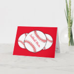 Cartão de Aniversário da Mãe de Softball<br><div class="desc">Este cartão de aniversário da mãe do softball apresenta bolas brancas e vermelhas cercadas por um fundo vermelho. Personalize facilmente o texto da frente e do dentro para um ventilador desportivo especial ou remova-o completamente. Você pode mudar o fundo vermelho para a cor de sua escolha. Excelente ideia para a...</div>