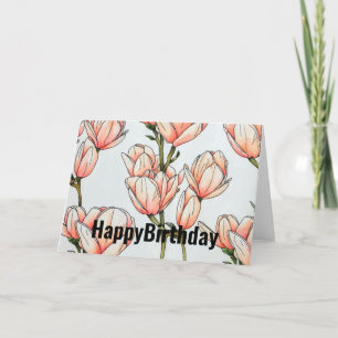 Cartão de aniversário da Magnolia Watercolor