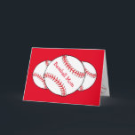 Cartão de aniversário da mamã do basebol<br><div class="desc">Características deste cartão de aniversário da mamã do basebol vermelhas e basebol brancos cercados por um fundo vermelho. Personalize facilmente o texto da parte dianteira e do interior para um fã de esportes especial ou remova-o inteiramente. Você pode mudar o fundo vermelho à cor de sua escolha. Grande ideia para...</div>