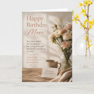 Cartão de Aniversário da Mamãe com Luxo Floral Ele