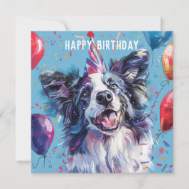 Cartão de aniversário da Merle Border Collie