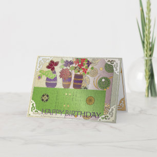 Cartão de Aniversário da Mesa Verde Mah Jongg