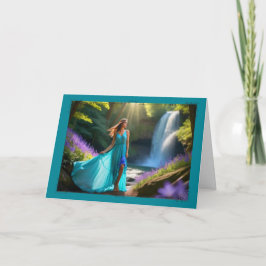 Cartão de Aniversário da Mulher em Cascata Assisti