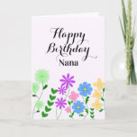 Cartão de Aniversário da Nana<br><div class="desc">Cartão de aniversário Bonito para a Nana que é personalizável com sua mensagem e/ou nome personalizado.</div>