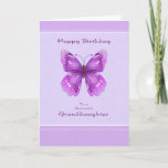Cartão de aniversário da neta - borboleta roxa<br><div class="desc">Desejos roxos alegres do aniversário da borboleta</div>