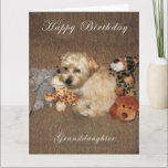 Cartão de aniversário da neta do filhote de<br><div class="desc">Este filhote de cachorro e todos seus amigos têm um desejo especial para uma neta especial</div>