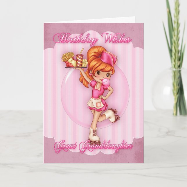 Cartão de aniversário da neta excelente - garçonet (Frente)