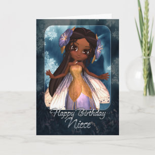 Cartão de Aniversário da Niece - Fada Azul Cura