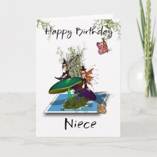 Cartão de Aniversário da Niece - Fadas Góticas Cut