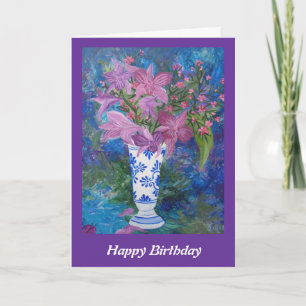 Cartão de aniversário da orquídea