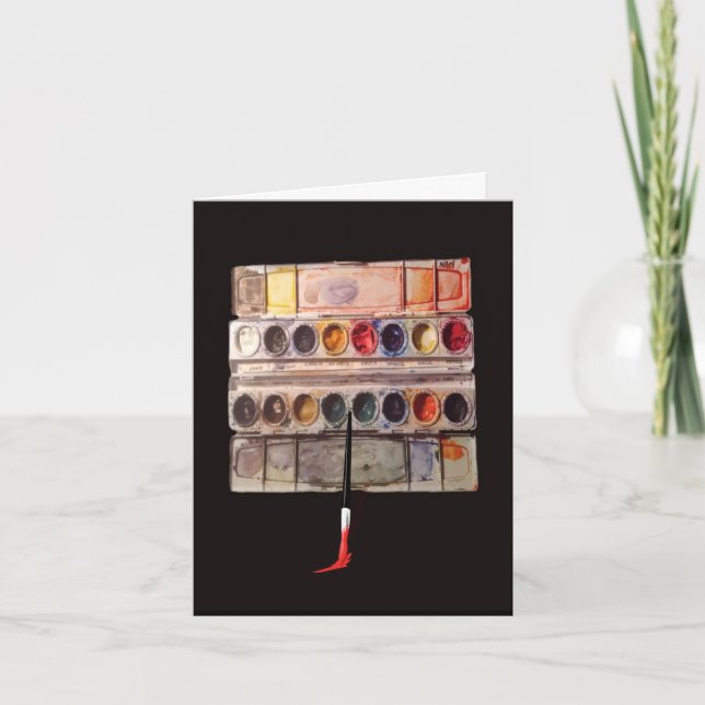 Cartão de aniversário da Paleta de Watercolor (Frente)