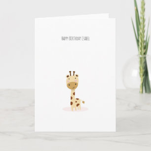 Cartão de Aniversário da Pequena Girafa