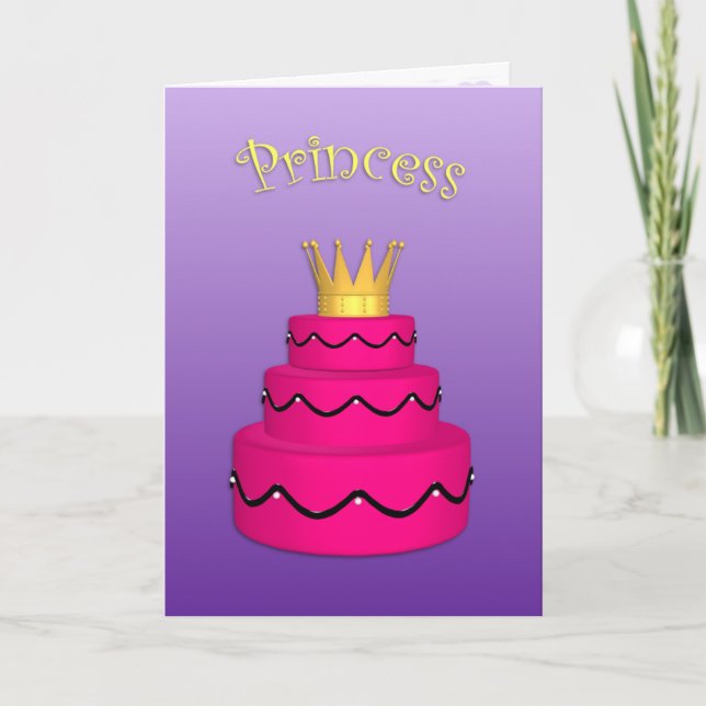 Cartão de aniversário da Princesa (Frente)