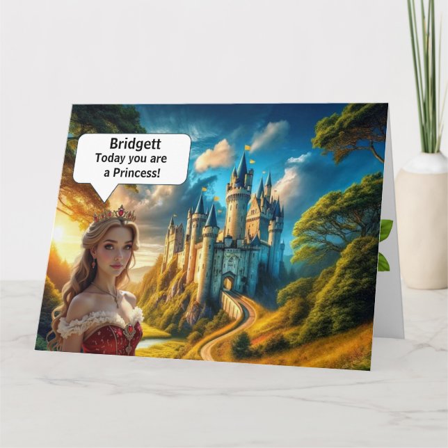 Cartão de aniversário da Princesa (Frente)