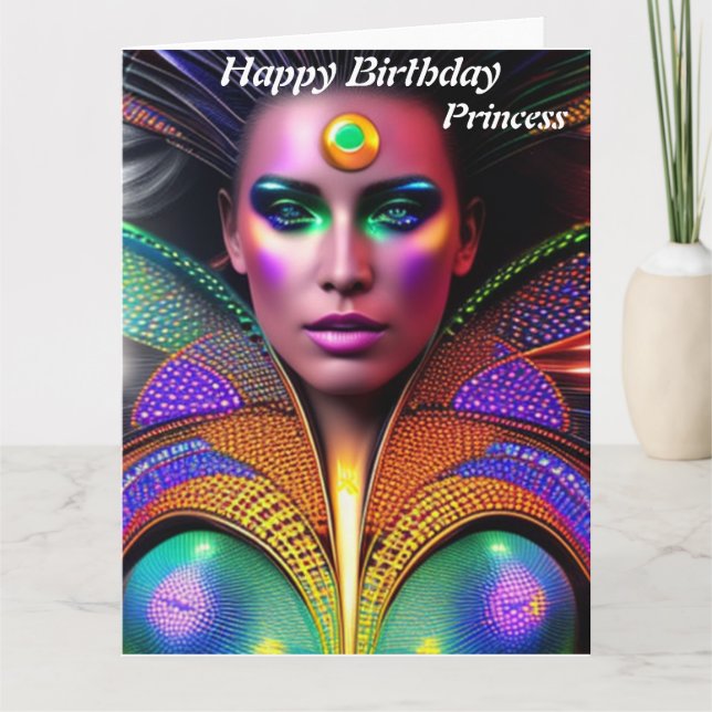 Cartão de Aniversário da Princesa (Frente)