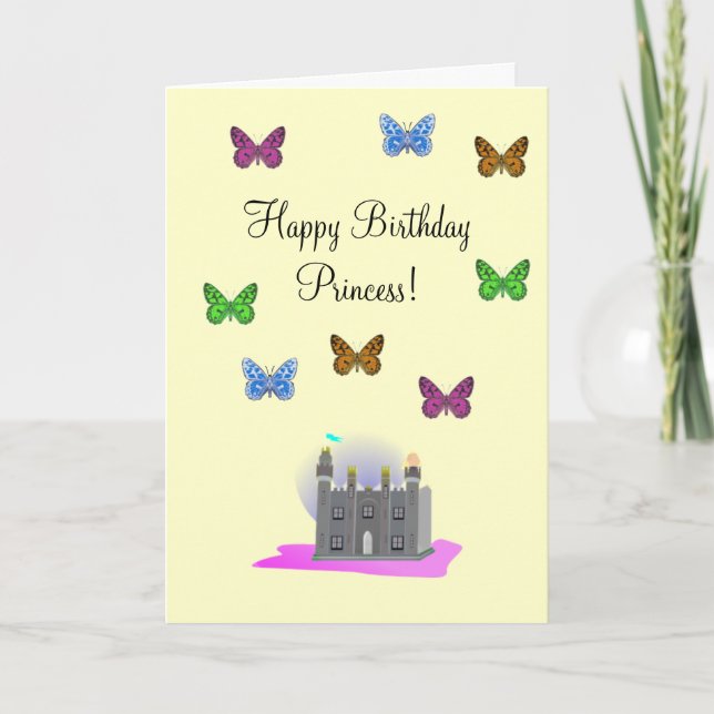 Cartão de Aniversário da Princesa Butterfly (Frente)