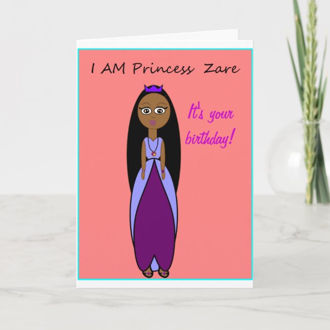 Cartão de aniversário da princesa Zare (Frente)
