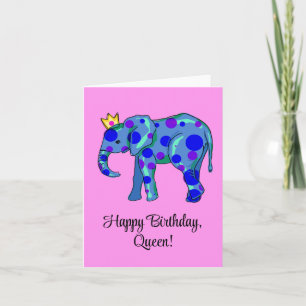 Cartão de Aniversário da Rainha de Aniversário Fel