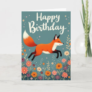 Cartão de Aniversário da Raposa Caprichosa