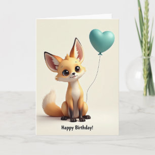 Cartão de Aniversário da Raposa Dourada