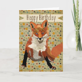 Cartão de Aniversário da Raposa Vermelha