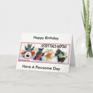Cartão de aniversário da rocha dos Scotties