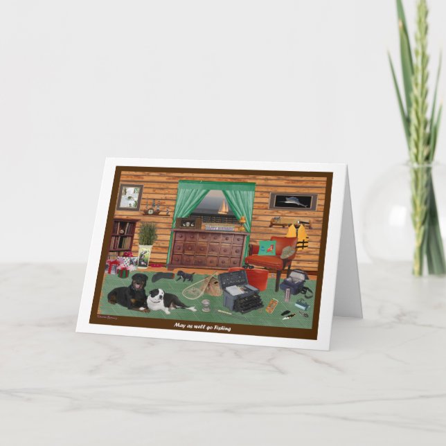 Cartão de aniversário da sala da pesca (Frente)