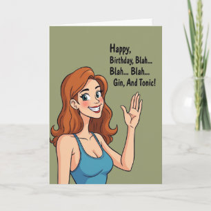 Cartão de Aniversário da Senhora Sorridente