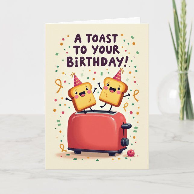 Cartão de Aniversário da Torradeira Alegre (Frente)
