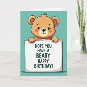 Cartão de Aniversário da Ursa Simpática