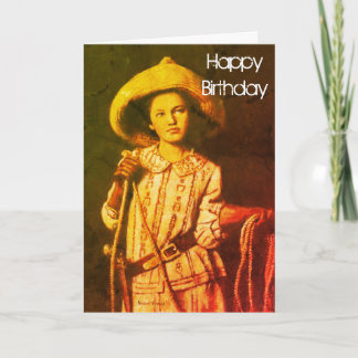 Cartão de Aniversário da Vintage Cowgirl