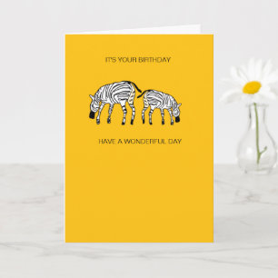 Cartão de Aniversário da Zebras Queniana Bonita e 